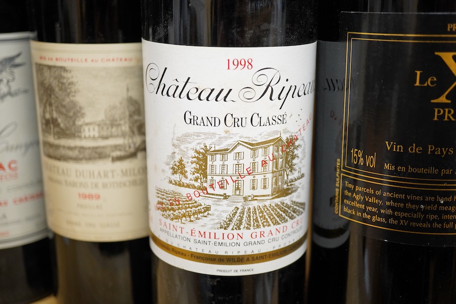 Three bottles of French wines to include Chateau Ripeau, 1998 and Chateau Canyon, 1990 together with a magnum of Le XV du President, 2007